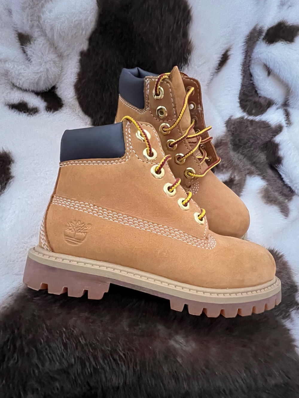 Timberland Kids Wheat Brown Lace-Up Boots